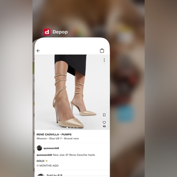 New Rene Caovilla Satin Champagne Heels size 37 - Picture 8 of 8